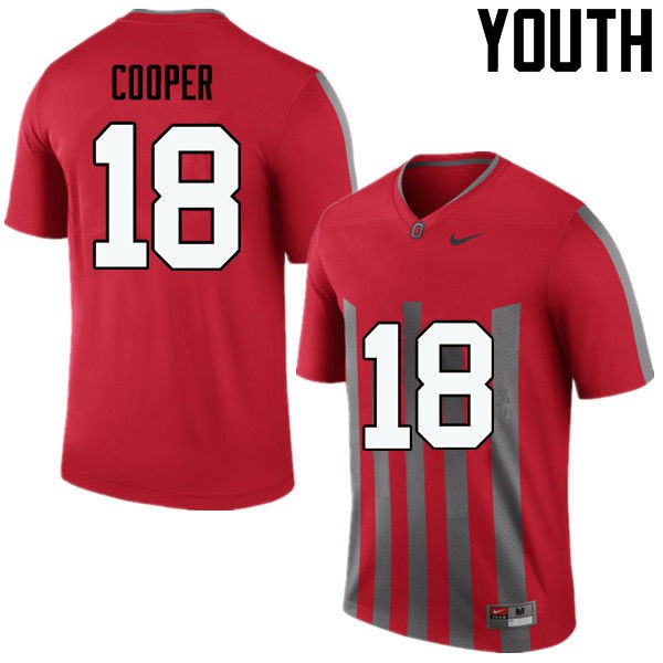 Ohio State Buckeyes #18 Jonathan Cooper Youth Embroidery Jersey Throwback